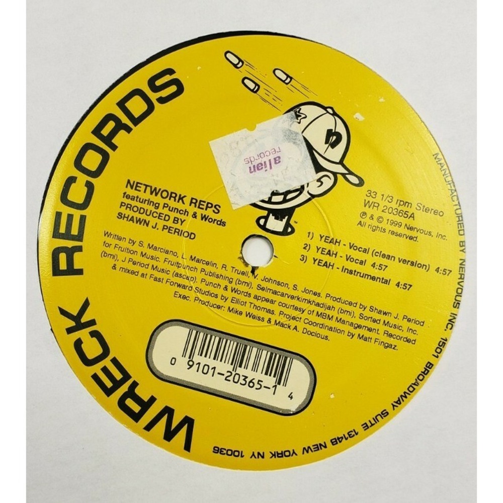 Network Reps – Yeah / Stay Tuned / Hardwired 1999 VG+ 12" Wreck Records Hip Hop